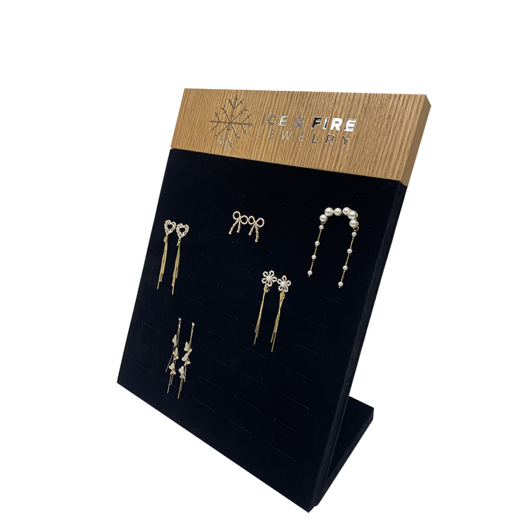 Black Velvet 10 Slots Earring Display Stand For Shop Practical Promote