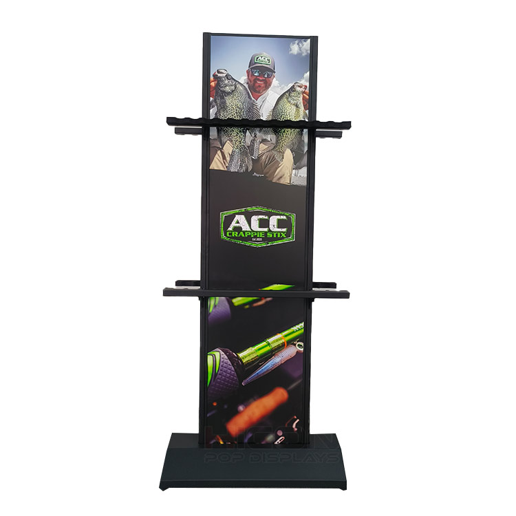 Custom 12 Fishing Pole Rack With Attractive Interchangeable Graphic