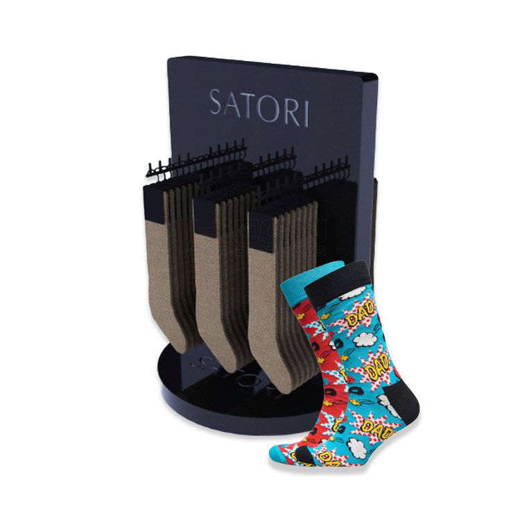 Custom 2 Way Socks Rack Display Stand Helpful Rotating Display Stand